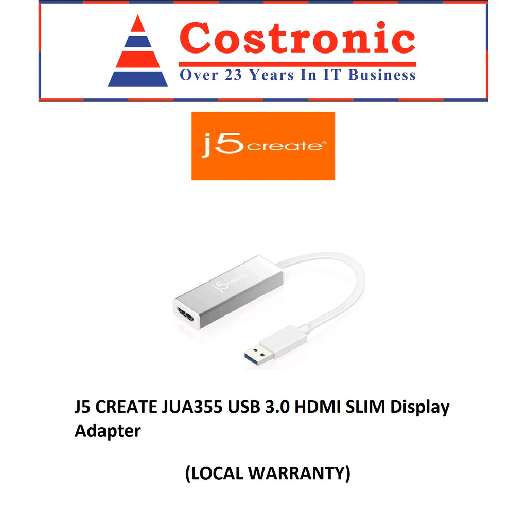 J5CREATE JUA355 USB 3.0 HDMI SLIM DISPLAY ADAPTER Shopee Singapore
