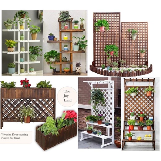 [SG SELLER] Wooden Plant Rack Variety Gardening Plant Rack Plant Pot