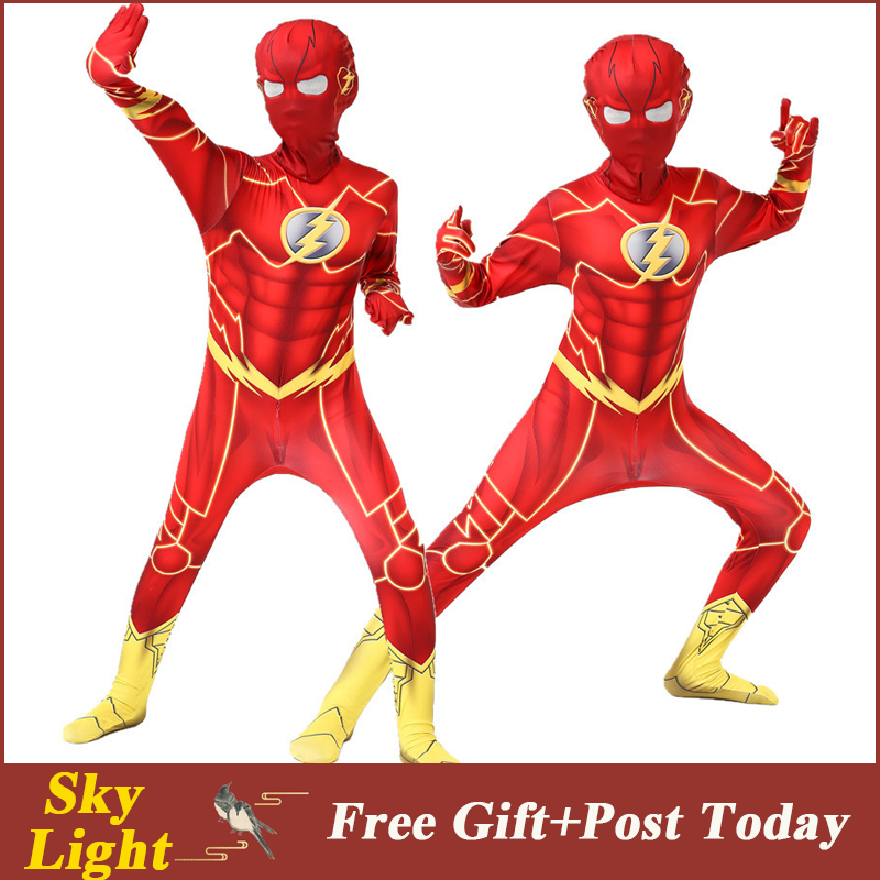 Flash Dc Comics Superhero Boys Barry Allen Halloween Costume 