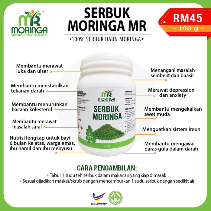 Shop Malaysia Mr Moringa Moringa Powder Moringa Moringa Moringa Moringa Leaf Moringa L00 Mg Overcome Diabetis High Blood Ekzema Shopee Singapore
