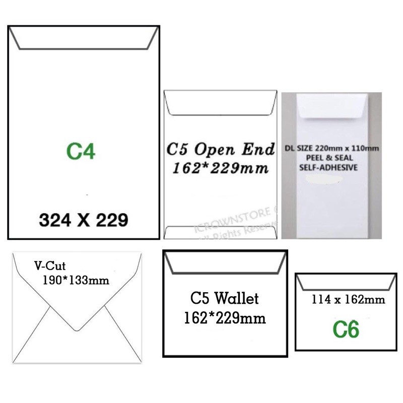 500pcs / 250pcs / 1000pcs Envelope Paper Letter 100gsm Envelopes ★ C6