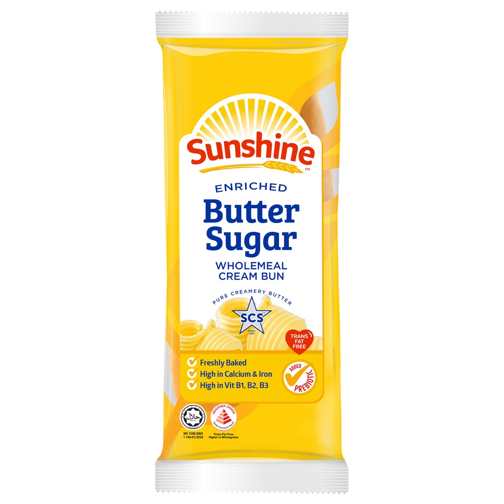 Sunshine Enriched Butter Sugar Wholemeal Cream Bun 65G Shopee Singapore