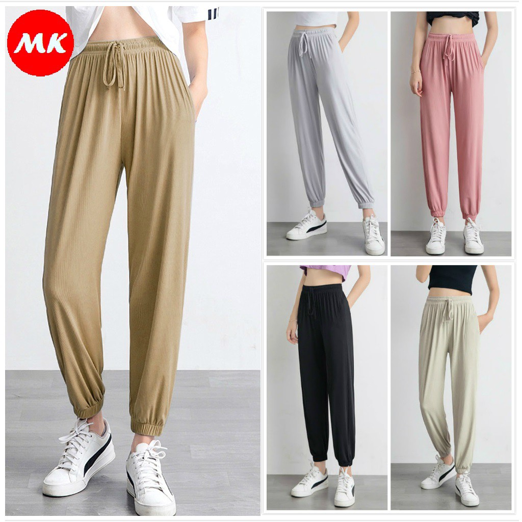 womens silk jogger pants