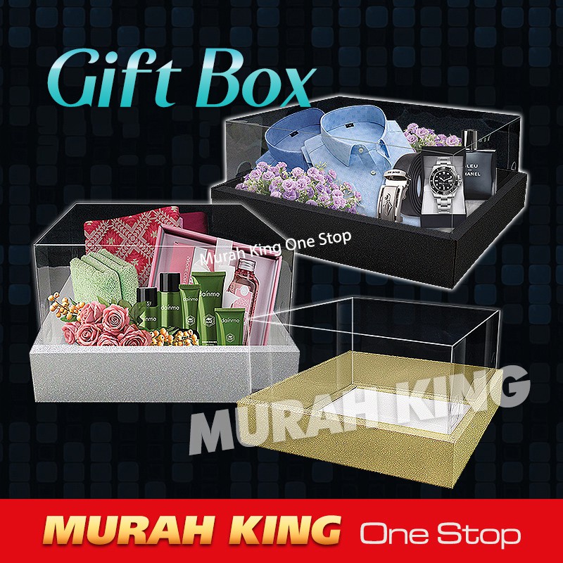 Shop Malaysia Box Exclusive Transparent Pvc With Paper Base Kotak Hantaran Siap Tapak Kotak Kek Cake Box Shopee Singapore