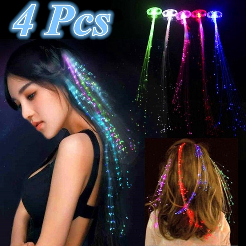 Led Wigs Flash Hair Braid Clip Hairpin Decoration Light Shopee