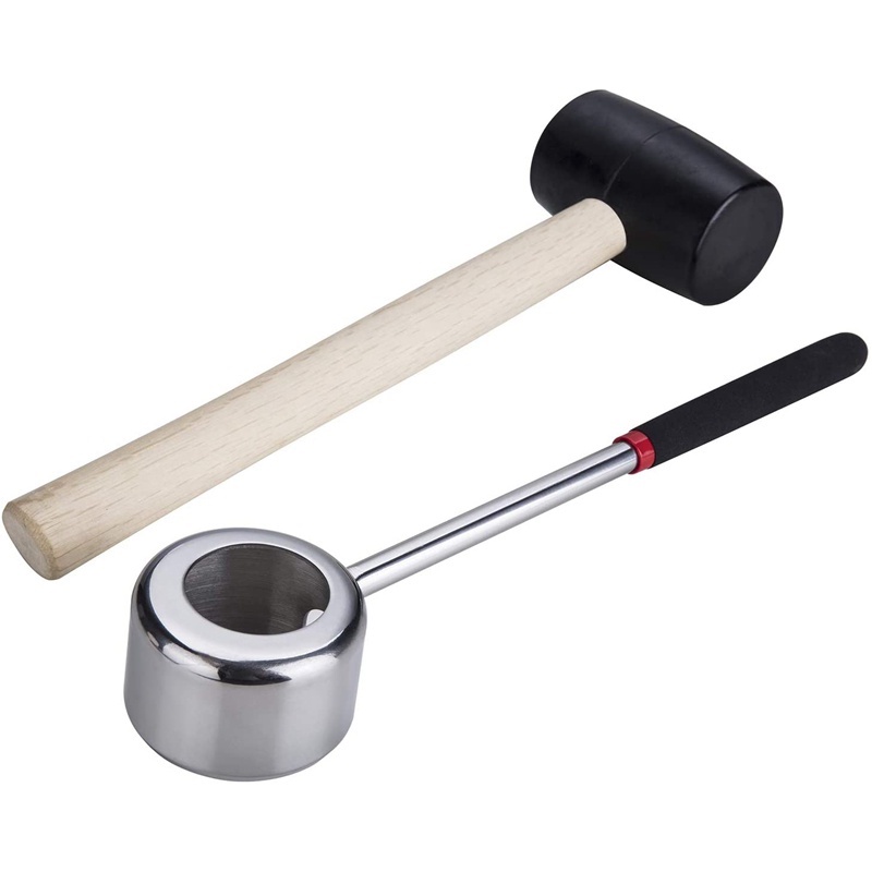 Coconut Opener Tool Set Opening Device Coconut Hammer Mallet Stainless