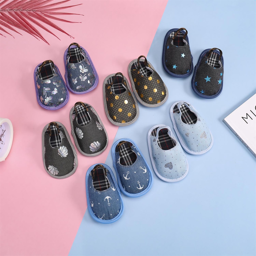 【COD】 Cotton Cloth Baby Sandals Slip Slippers