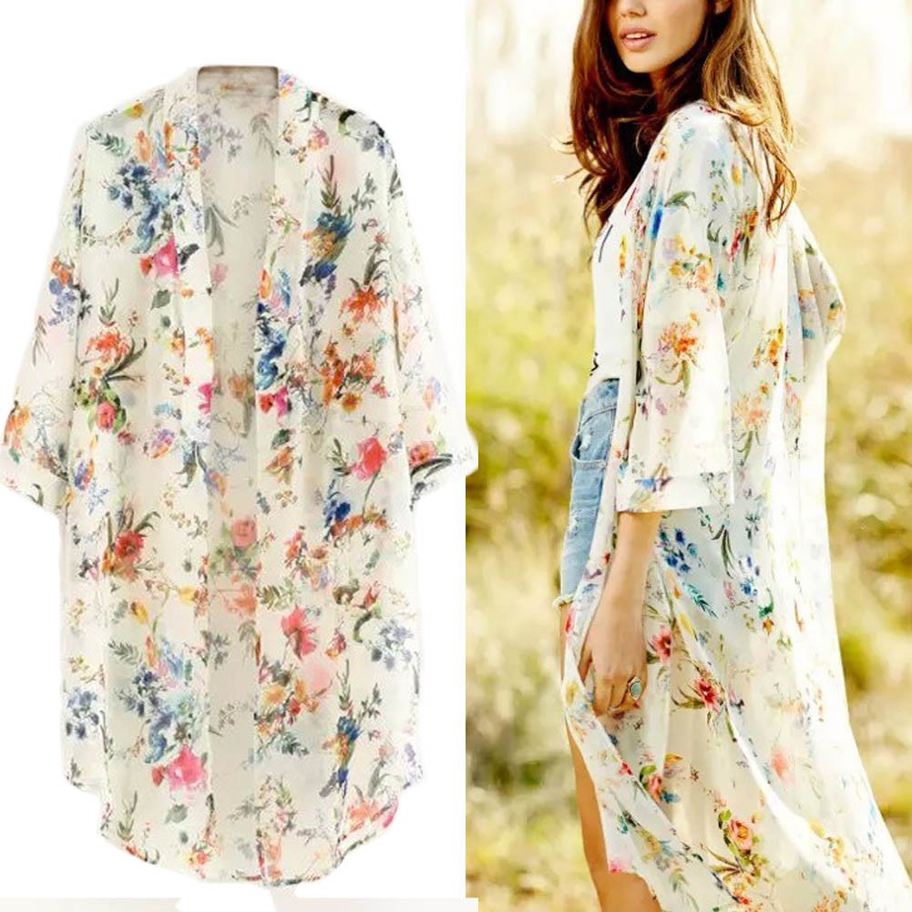 long chiffon kimono jacket