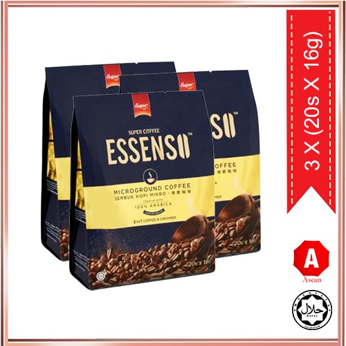 Super Coffee Essenso Microground Coffee 2 In 1 Coffee Creamer Coffee Beans 20 X 16g 320g X3 Packs Asean Os Shopee Singapore