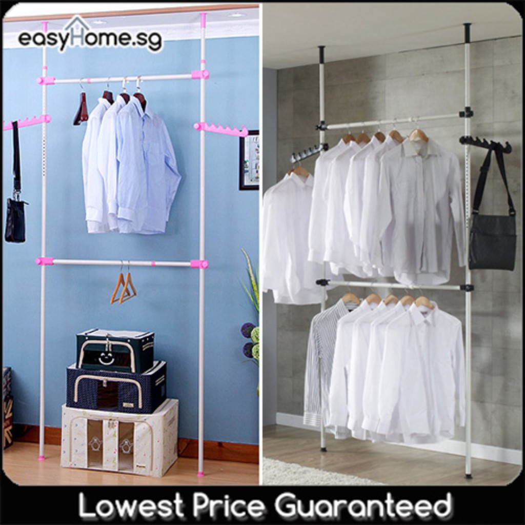 Korean Standing Pole Clothes Rack 2502 Adjustable height length