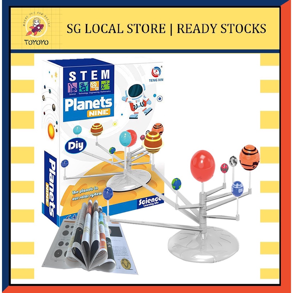 [TOYOYO] STEM DIY 3D Space Planet Solar System Kit With 9 Planets Model Science Learning Toy | Painting Activity