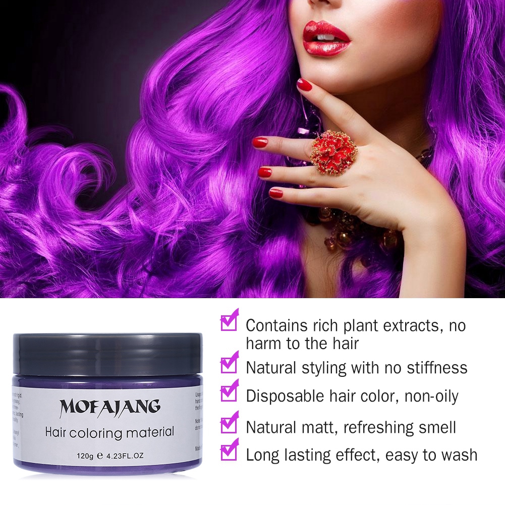 Wax Hair Cream Styling Mud Dye Coloring Hair 120ml Non Oily