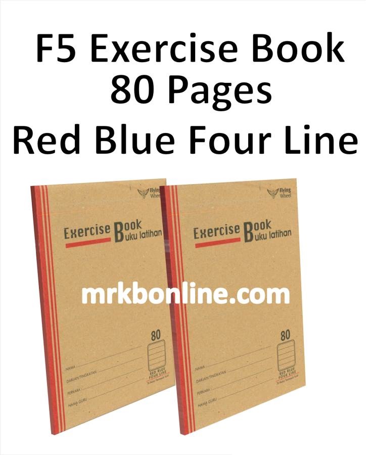 2 Pcs F5 Exercise Book Red Blue Four Line 80 Pages Shopee Singapore