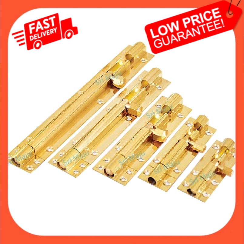  Selak Pintu  Emas Brass Bolt Gold Tone Security Safety 