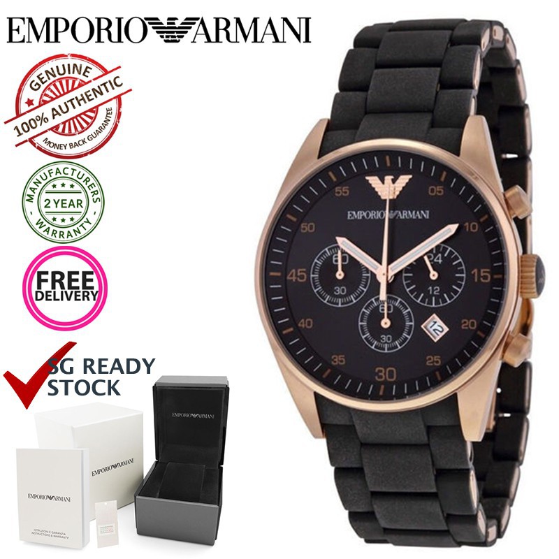 emporio armani ar5905 black chronograph mens watch