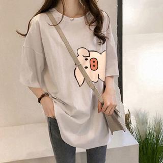 Plus Size Long Women Short Sleeves Tops  T shirt  Dress 