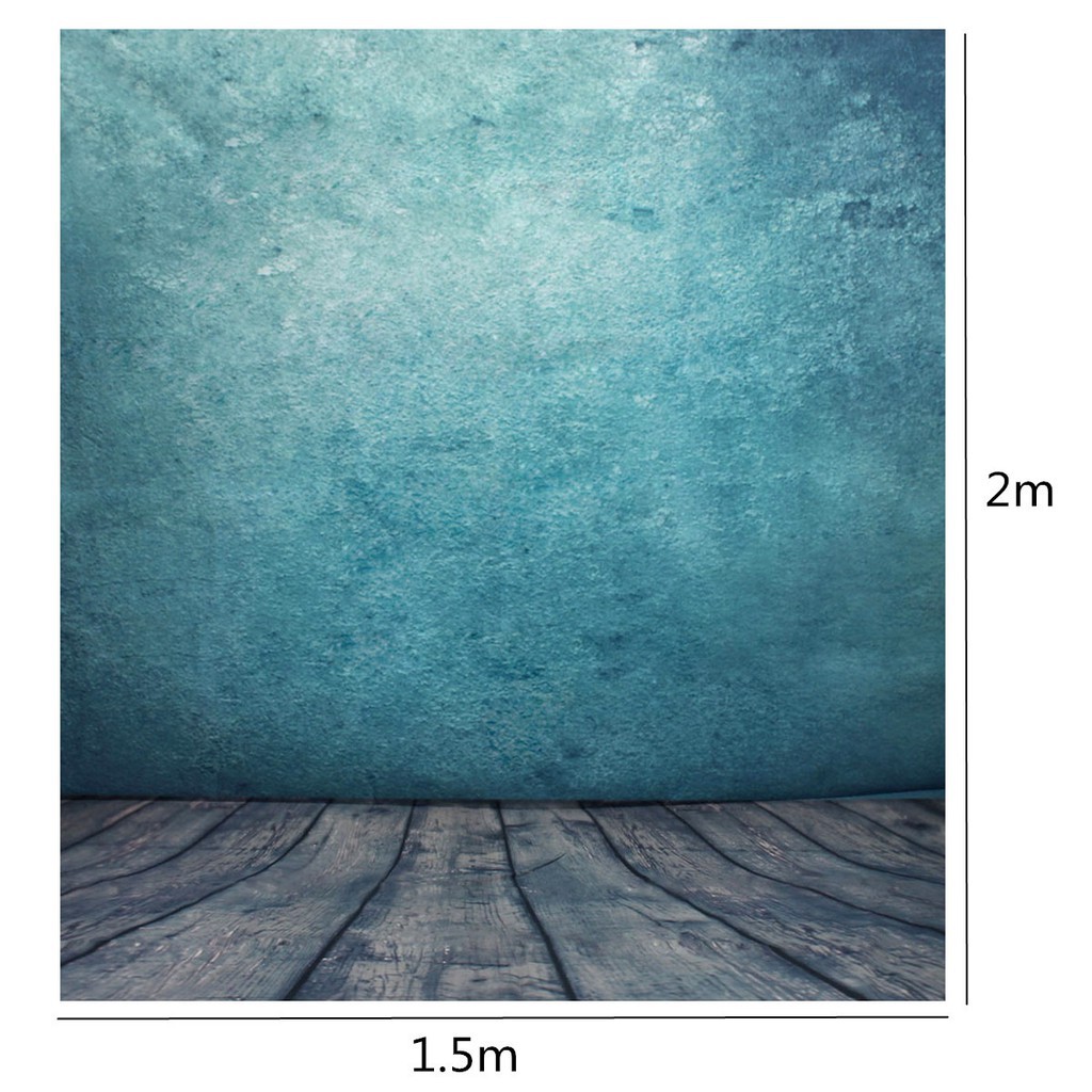 Xianggelial 5x7ft Vinyl Retro Blue Wall Wood Floor Photography Backdrop Studio Background Shopee Singapore