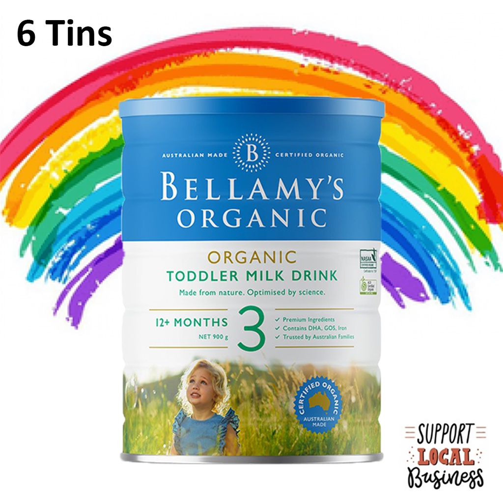 6 Tins [Crazy Sale] Bellamy's ORGANIC STEP 3 TODDLER MILK DRINK
