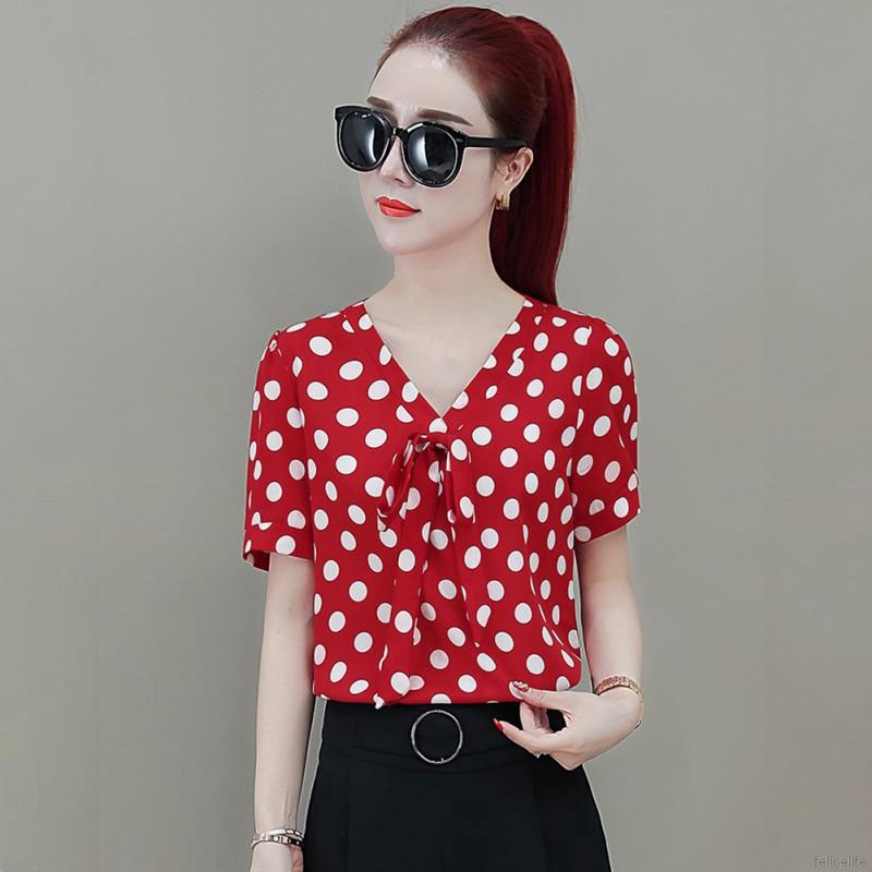 Summer Sweet Slim Women's Blouse Bow 