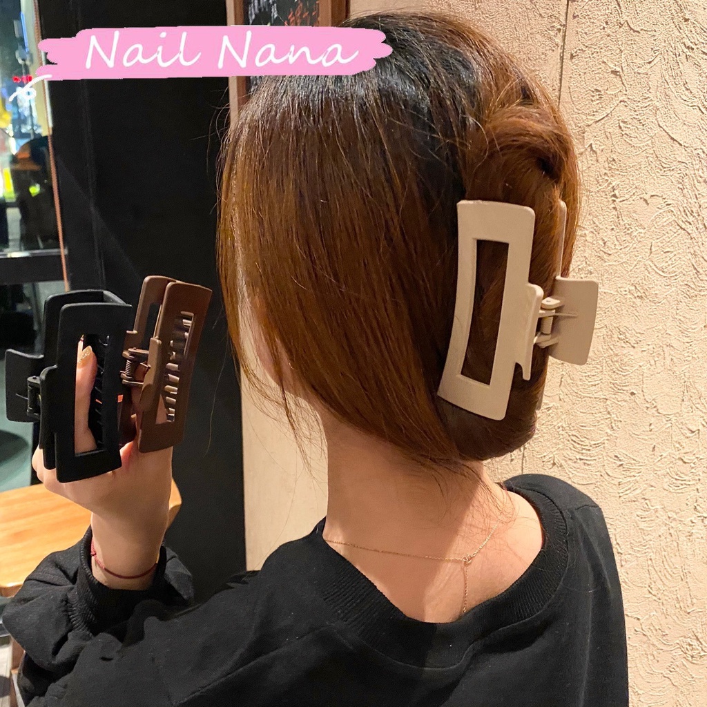 *Nail Nana*10.5cm Korean Ins Matte Simple Elegant Style Square Hollow Large Plate Hair Claw Clip