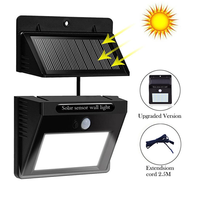 30LED Split Separate Solar Powered Light PIR Motion Sensor Outdoor Lamp