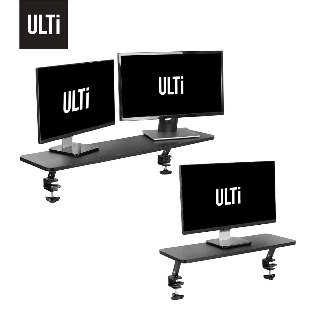 ULTi ClampOn Monitor Riser & Laptop Stand Shelf for Sit Stand Desk