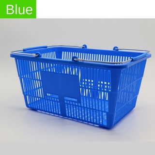 Kitchen Groceries Plastic Basket With Handle Eco-friendly Durable Hollow Baskets 