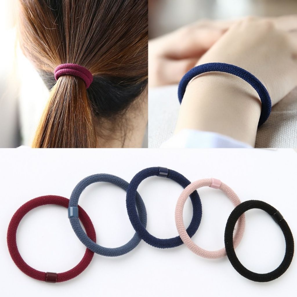 5pcs Hair Ties Thick Elastic Rubber Band Shopee Singapore