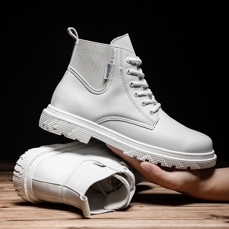 mens white heeled boots