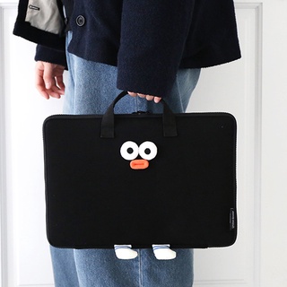 13inch Romane Black Pompom Laptop Notebook Tablet Tote Bag Case Sleeve Briefcase Cute korean Stationery