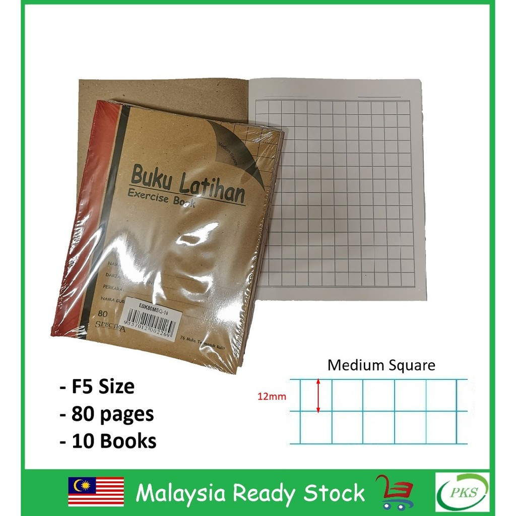 Shop Malaysia Medium Square Buku Latihan Sekolah 10 Books Pack School Exercise Book 80 Pages Spectra Ebk80msq 10 Shopee Singapore