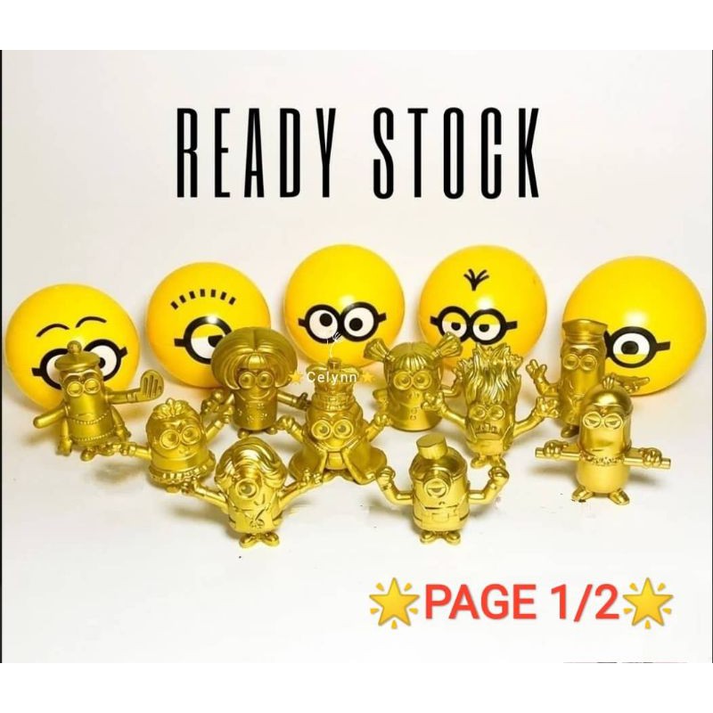 Ready Stock Gold Minions Mekdi Mcdonalds Mcd Mcdonald S Happy Meal Toy The Rise Of Gru Week 1 2 3 4 5 6 金色麦当劳小黄人 Shopee Singapore