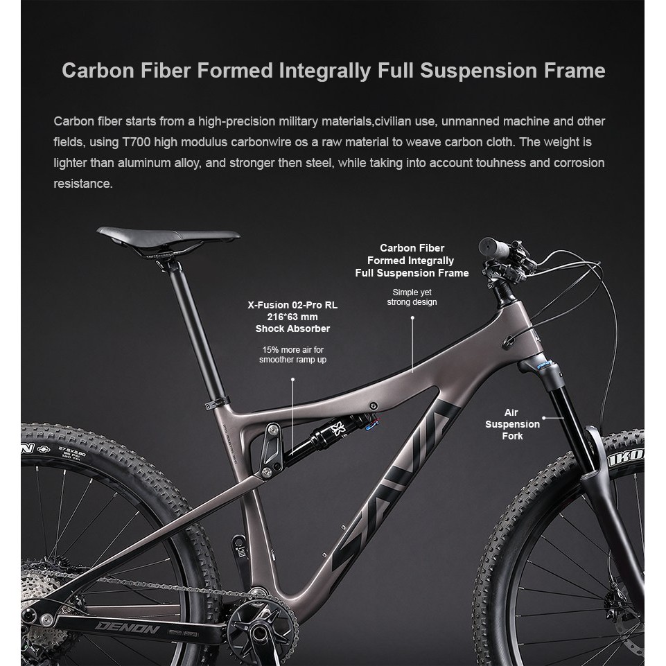 Pre Order Volck Tuff Carbon Fiber Full Suspension All Mountain Bike Mountain Bicycle Shimano Deore 14 2kg Est 15 Dec Shopee Singapore