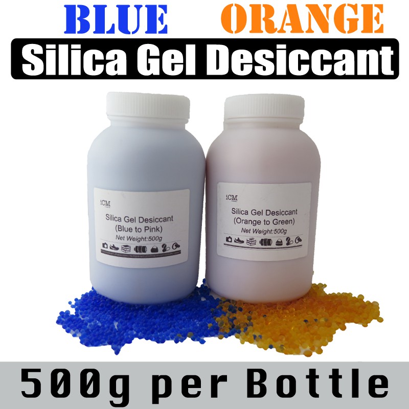 500g-silica-in-bottle-blue-orange-silica-gel-desiccant-shopee-singapore