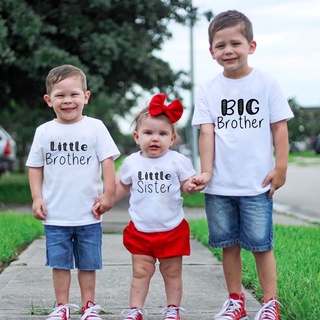 Big Little Brother Sister Summer T Shirt Boys Girls Promoted To Brothers Sisters Anouncement T Shirts Short Sleeve Tops Clothes Shopee Singapore