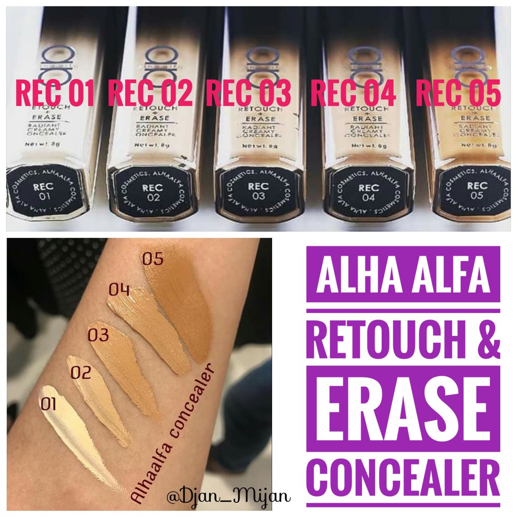 Ready Stock Alha Alfa Combo Flawless Foundation Retouch Erase Concealer Shopee Singapore