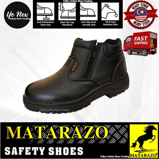 Shop Malaysia Safety Shoes Safety Boots Mid Cut Zip On Liger Lg 66 Shopee Singapore