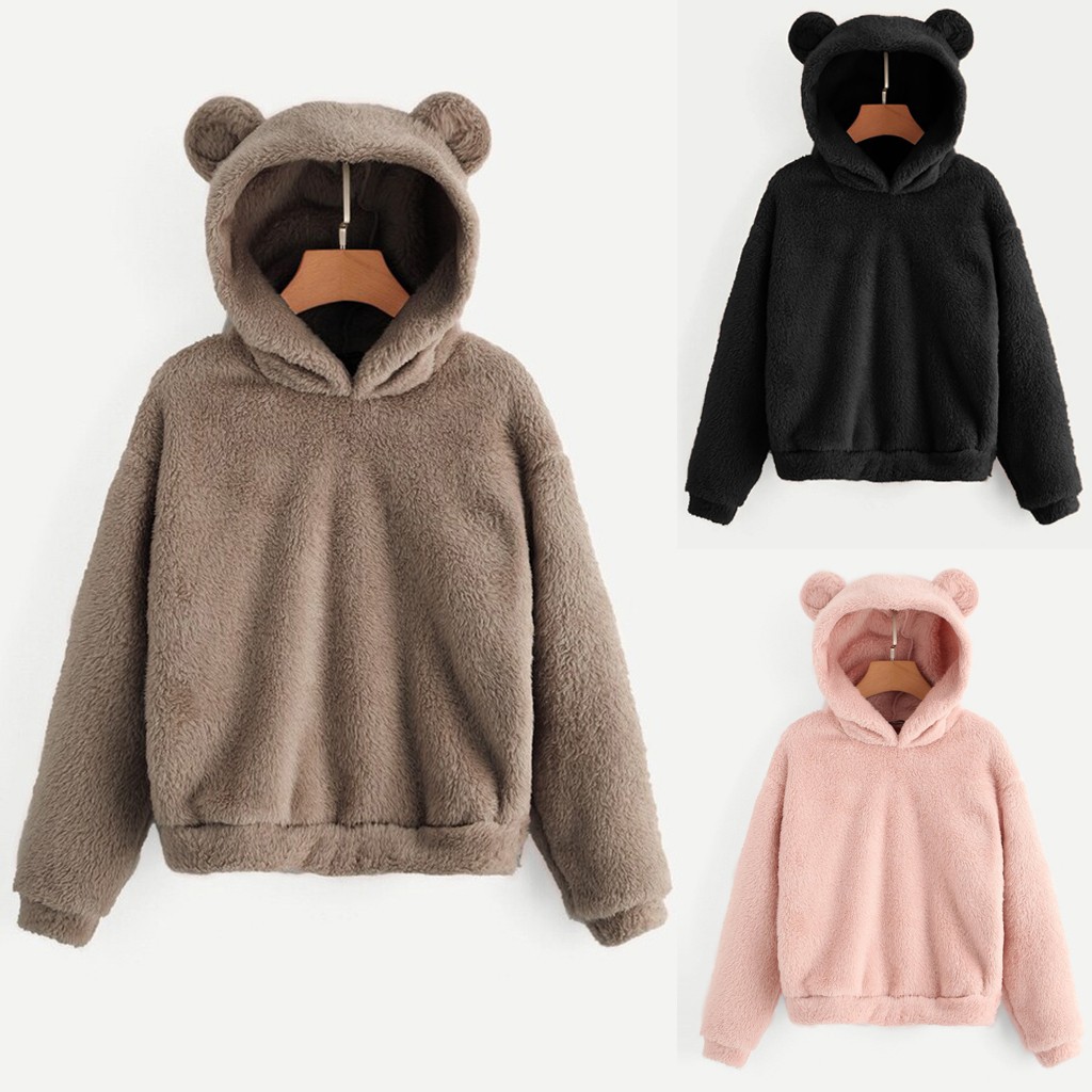 fuzzy fleece hoodie