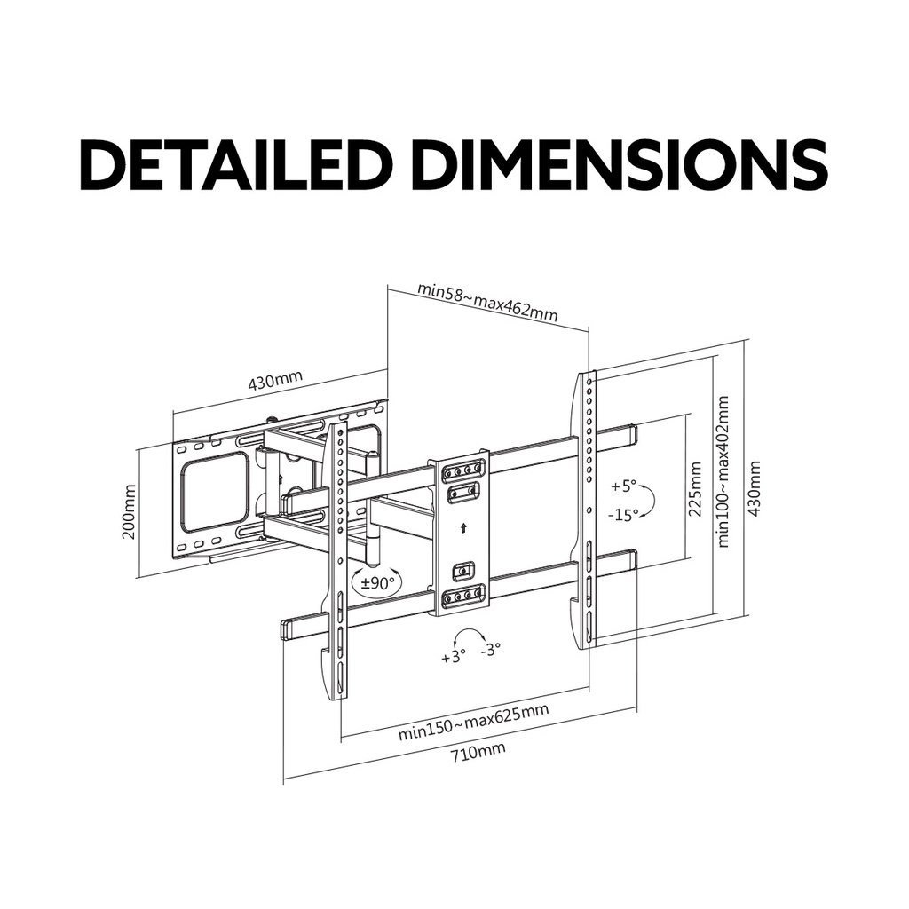 Swivel Wall Mount 55"65" SuperB FREE Delivery & Installation