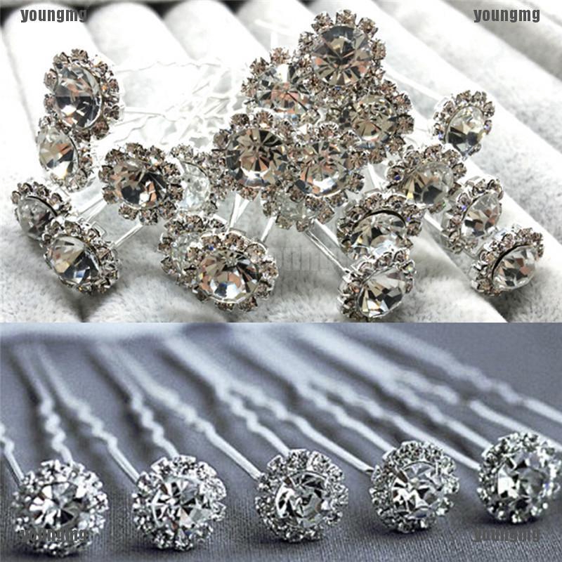 10 Diamante Rhinestones Bridal Wedding Prom Women Hair Pins Clips