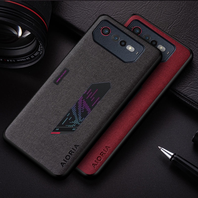 Case for Asus rog phone 6 pro funda fashion simple design solid color textile Leather shockproof p