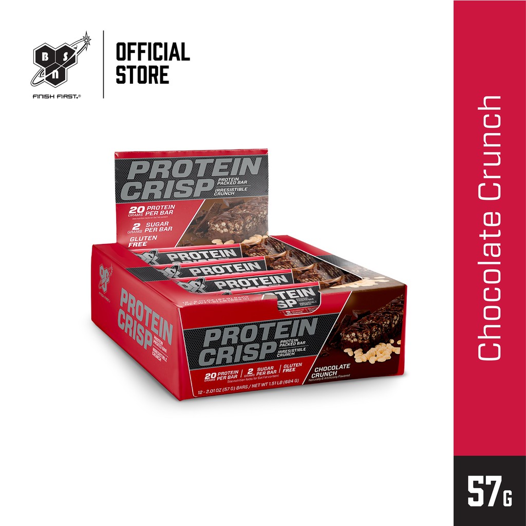 BSN Protein Crisp- 12 Bars (57G) | Shopee Singapore