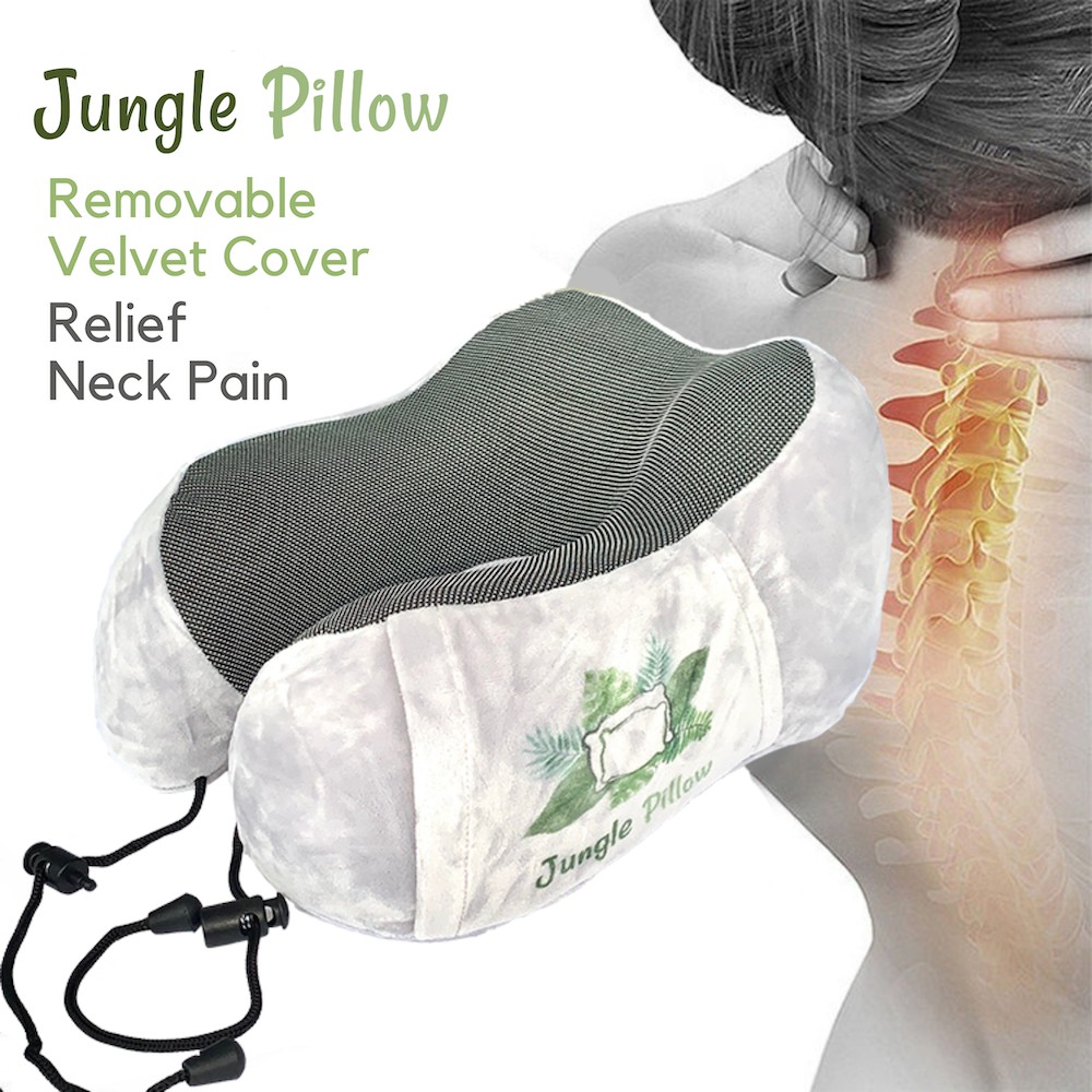 Ergonomic Neck Pillow by Jungle Pillow [buy1free1] Removable Soft