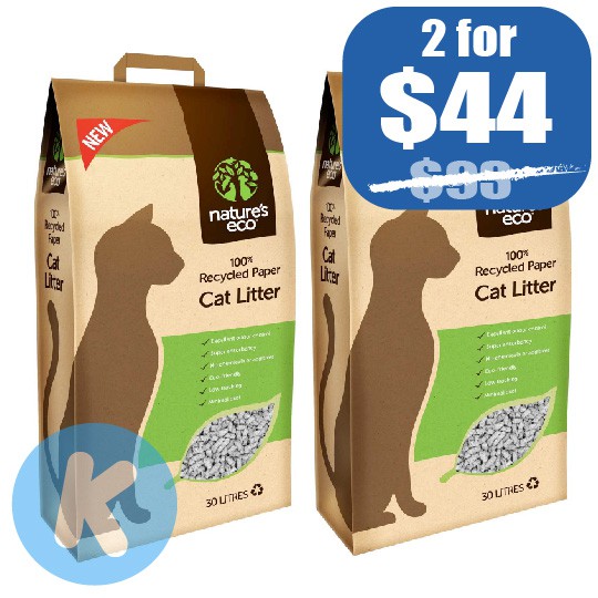 Nature's Eco Recycled Paper Cat Litter (30L) Shopee Singapore