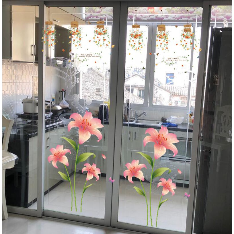 3d Three Dimensional Shop Sticker Creative Home Living Room Kitchen Dining Room Decorative Sticker Paper On Glass Door S Shopee Singapore