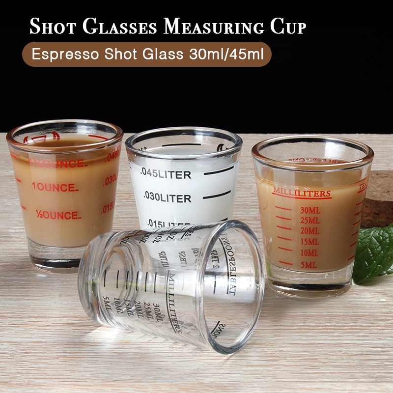 6pcs Measuring Cup Espresso Glass Measurement 1oz,6 Tsp,2 Tbs,30ml 3周年