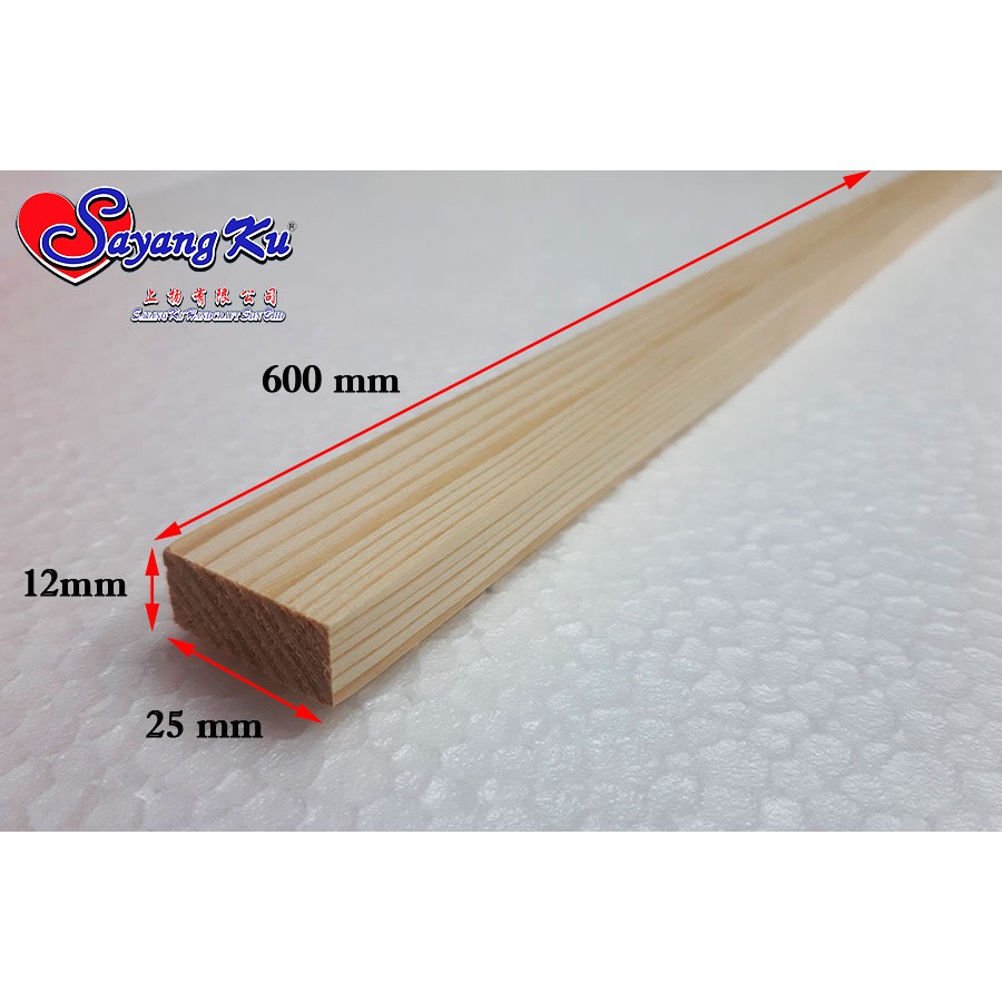 Hot 12mm X 25mm 300 600 750mm Pine Wood Stick Pine Wood Strip Decoration 1 Pcs Shopee Singapore