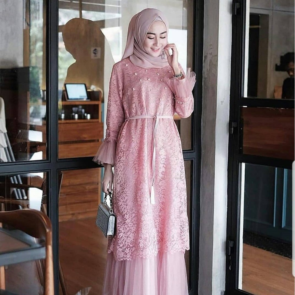 Humaira Gamis Syari Latest Latest Gamis 2020 Modern Gamis Brokat Women Long Dress Women Shopee Singapore