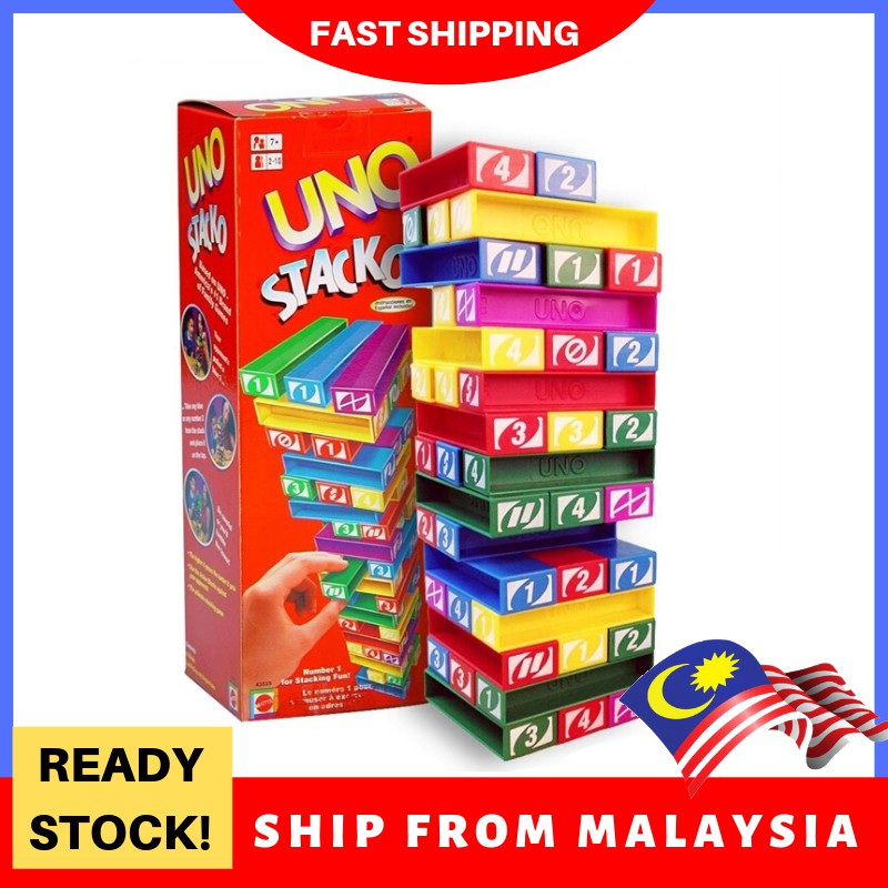CLASSIC 💯 Uno Stacko Stacking Jenga Game Stacking Block Game Toys