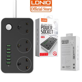 [GENUINE] LDNIO SK3662 Power Socket with UK 3 Pin + 6 USB Fast Charger 250V/2500W/10A Extension Charge Plug Adapter